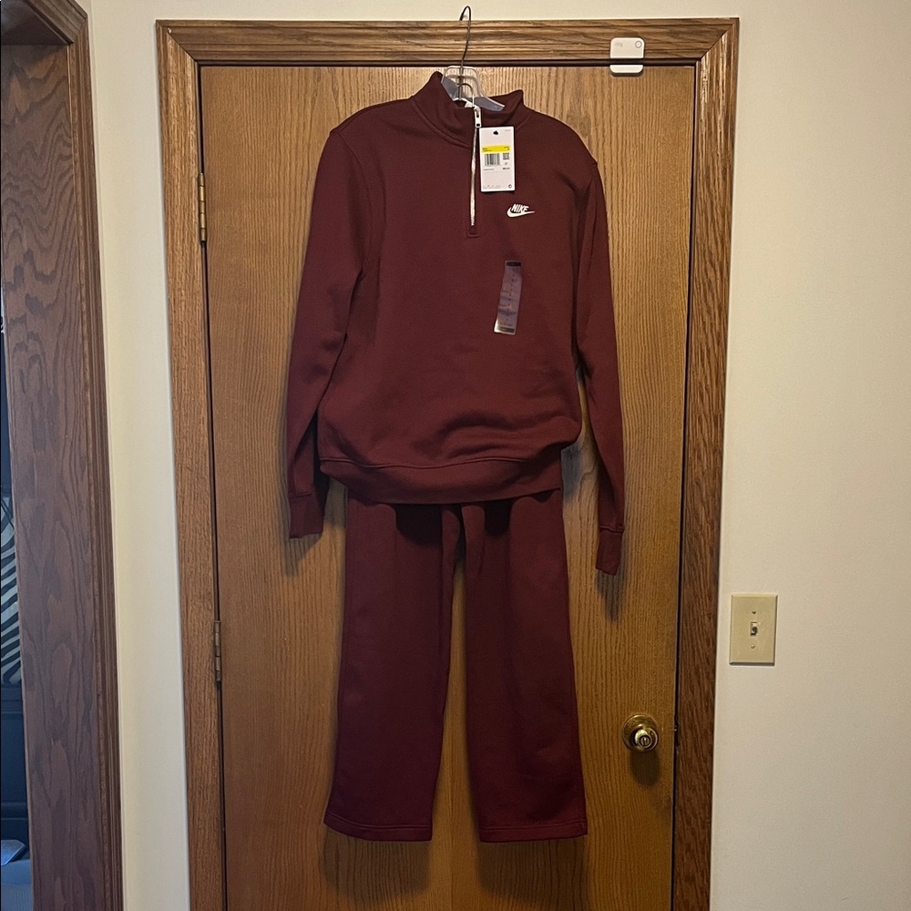 Nike Maroon Tracksuit Set